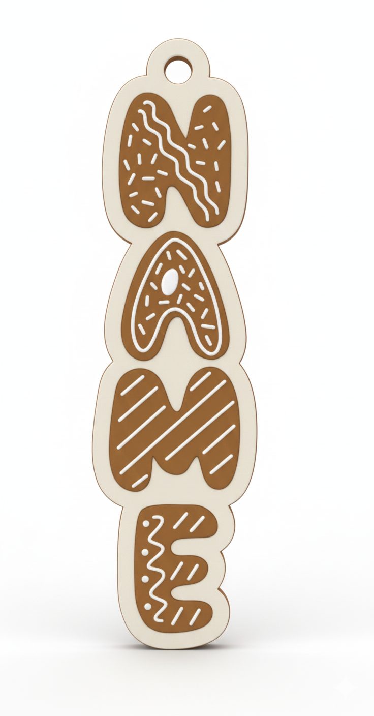 Personalised gingerbread cookie name tag tree ornament